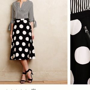 Anthropologie Deco Dot Midi Skirt size M